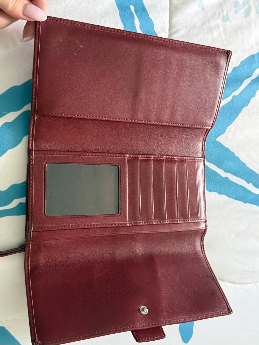 Coach Red Signature Buckle Wristlet Wallet